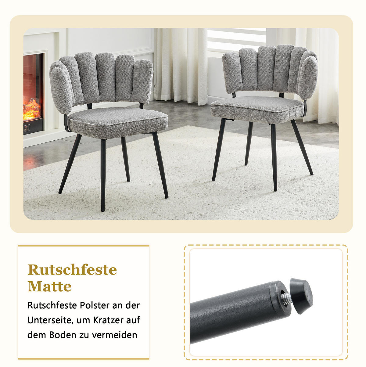 ESSZIMMERSET 5-tlg. rund 107 cm Schwarz Grau - Schwarz, Metall (107/75/107cm) - Meubliv