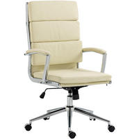 BÜROSTUHL Cyron Kunstleder creme - Chromfarben/Creme, Metall (61/115/65cm) - TPFLiving