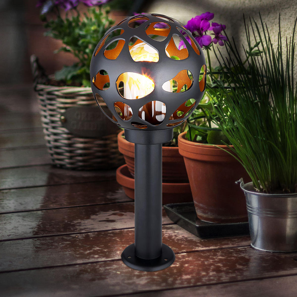 LED WEGELEUCHTE HILARIO Aluminium Anthrazit - Anthrazit, Metall (20/20/45cm) - Globo Lighting