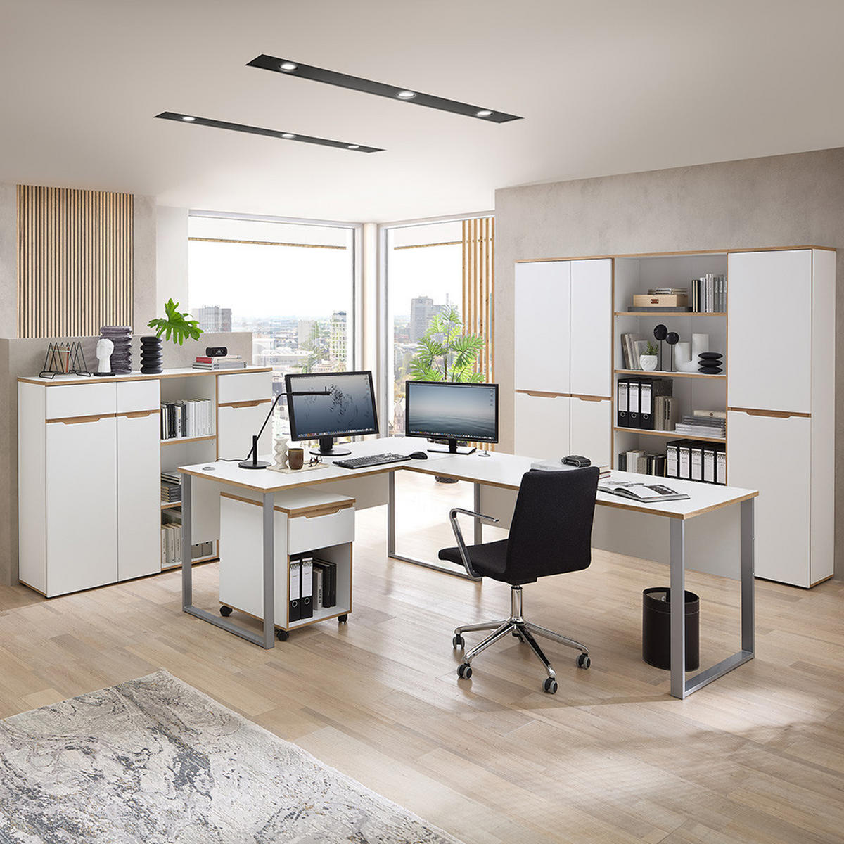 AKTENREGAL Manresa-36 - Weiß, Holzwerkstoff (45/122/38cm) - Lomado