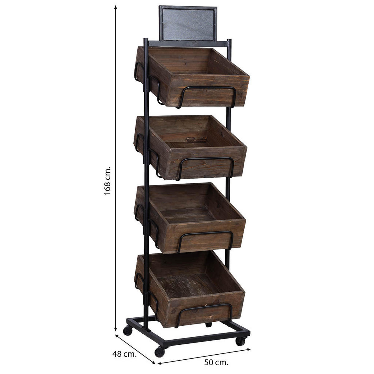 REGALE aus holz und metall 50x48x168 cm - Braun, Holz (50/168/48cm) - Wanderlust