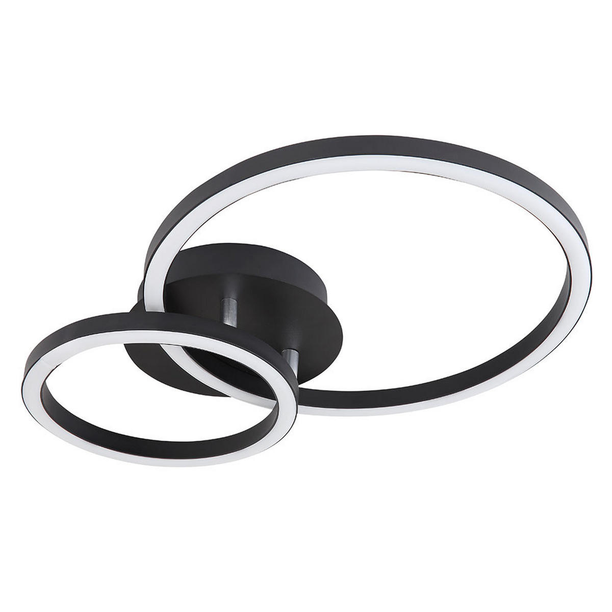 LED DECKENLEUCHTE Schwarz Opal Matt - Schwarz, Metall (42/30/7.5cm) - Globo Lighting