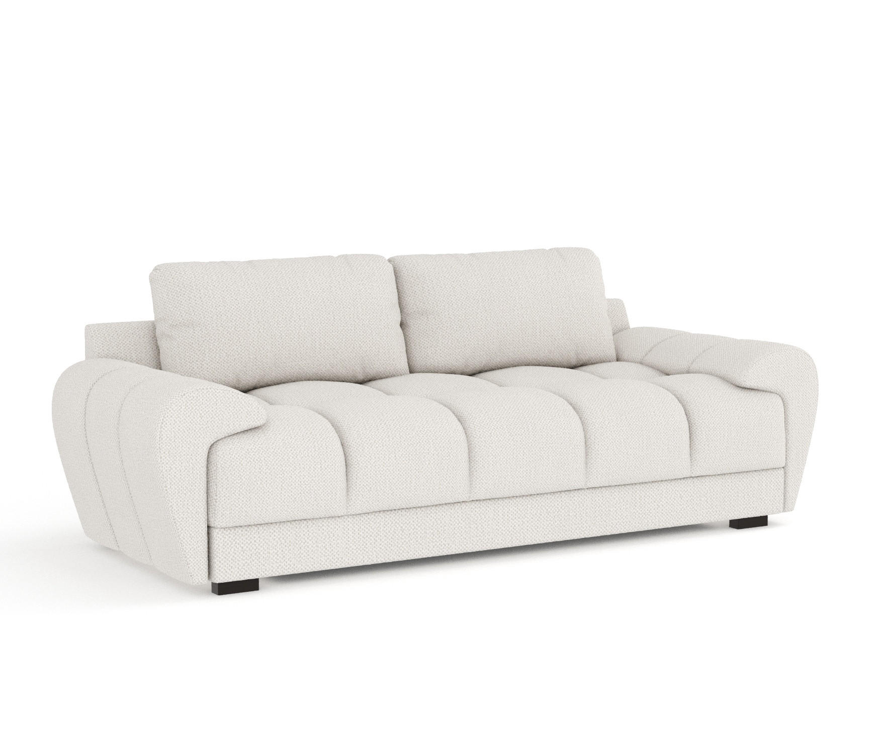 3-SITZER SOFA Peebles Beige Chenille-Stoff - Beige/Schwarz, Holz/Holzwerkstoff (244/90/101cm) - Maison de Reve