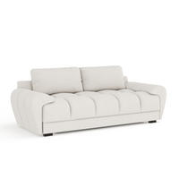 3-SITZER SOFA Peebles Beige Chenille-Stoff - Beige/Schwarz, Holz/Holzwerkstoff (244/90/101cm) - Maison de Reve