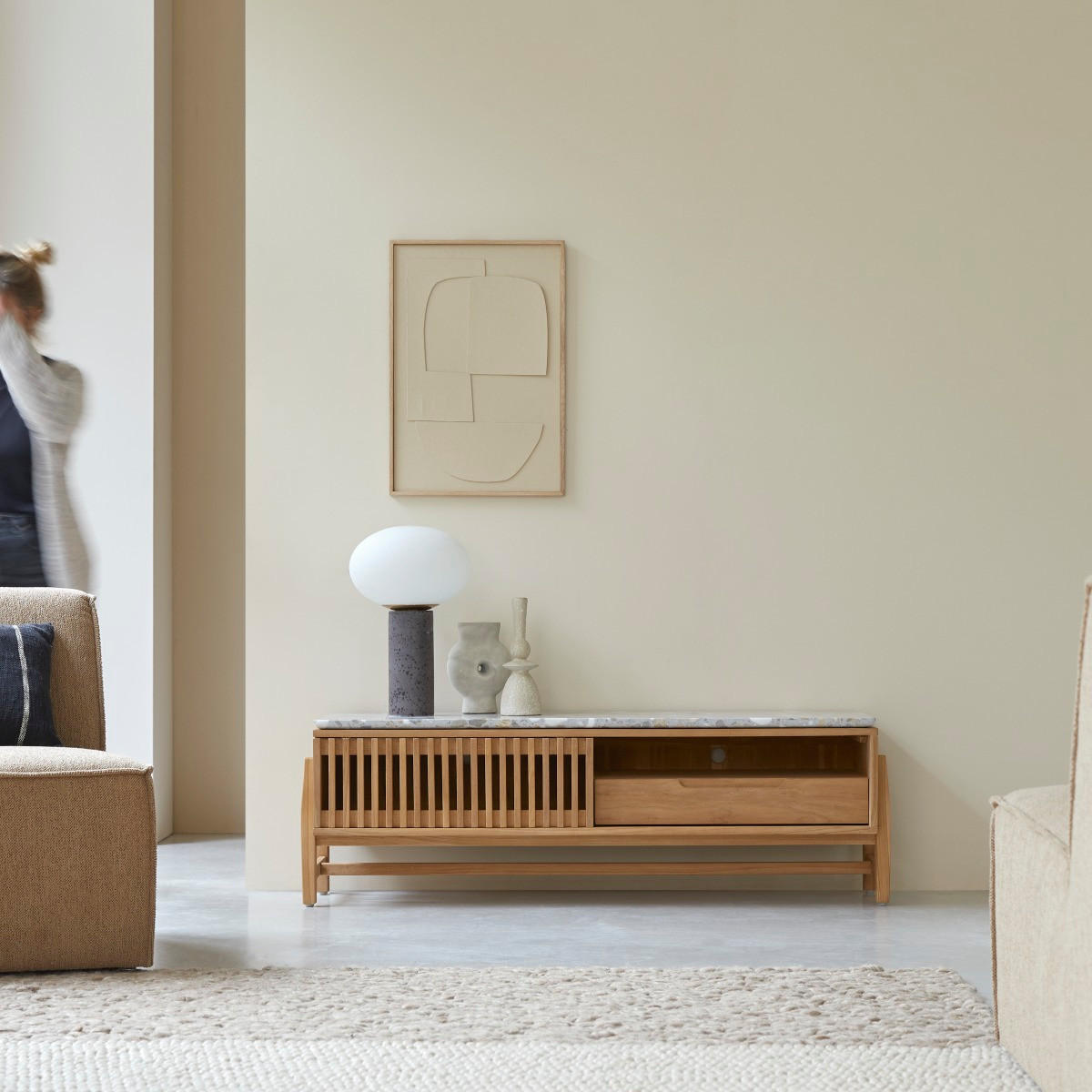 TV-SCHRANK Isaure Natur aus Teak - Naturfarben, Holz (140/45/45cm) - Tikamoon