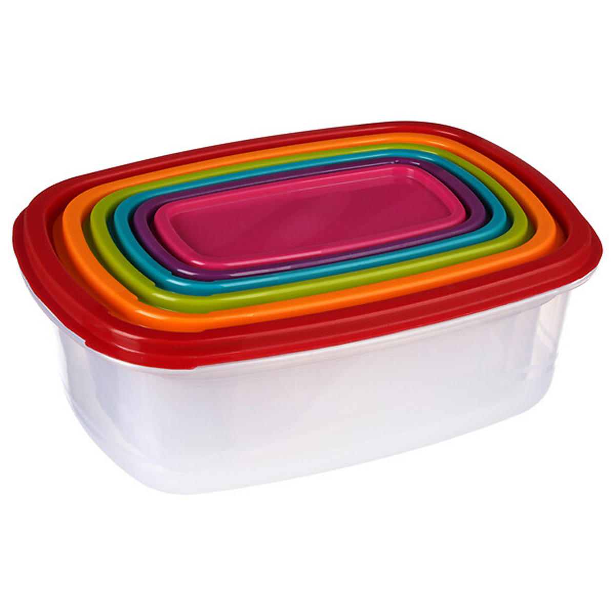AUFBEWAHRUNGSDOSEN Set Colors 6-tlg., Kunststoff, Mehrfarbig - Multicolor, Kunststoff (19/9/26cm) - 5five Simply Smart