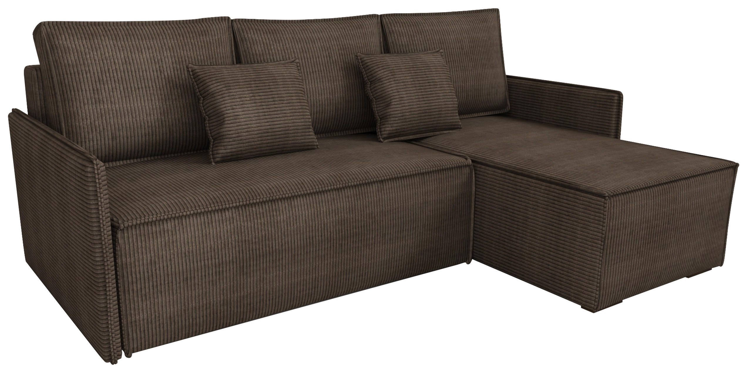 ECKSOFA Atlantic mit Schlaffunktion Braun Cord - Braun, Textil (238/141cm) - Bromarkt
