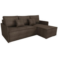 ECKSOFA Atlantic mit Schlaffunktion Braun Cord - Braun, Textil (238/141cm) - Bromarkt