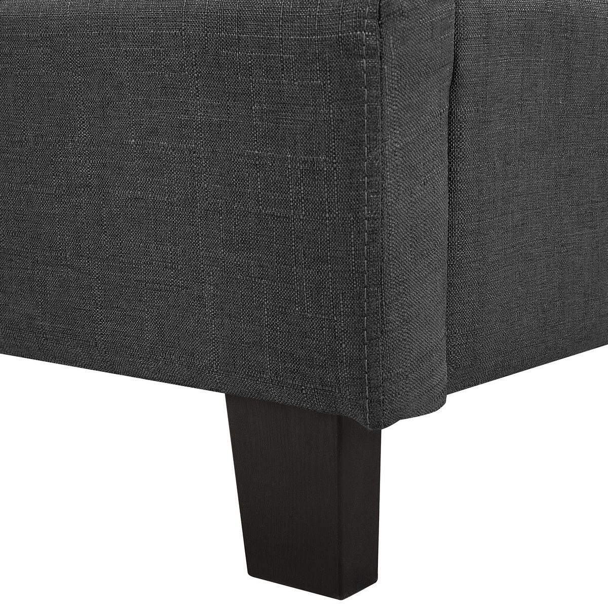 WASSERBETT 160x200 cm Grau La Rochelle - Dunkelgrau, Textil (160/200cm) - Beliani