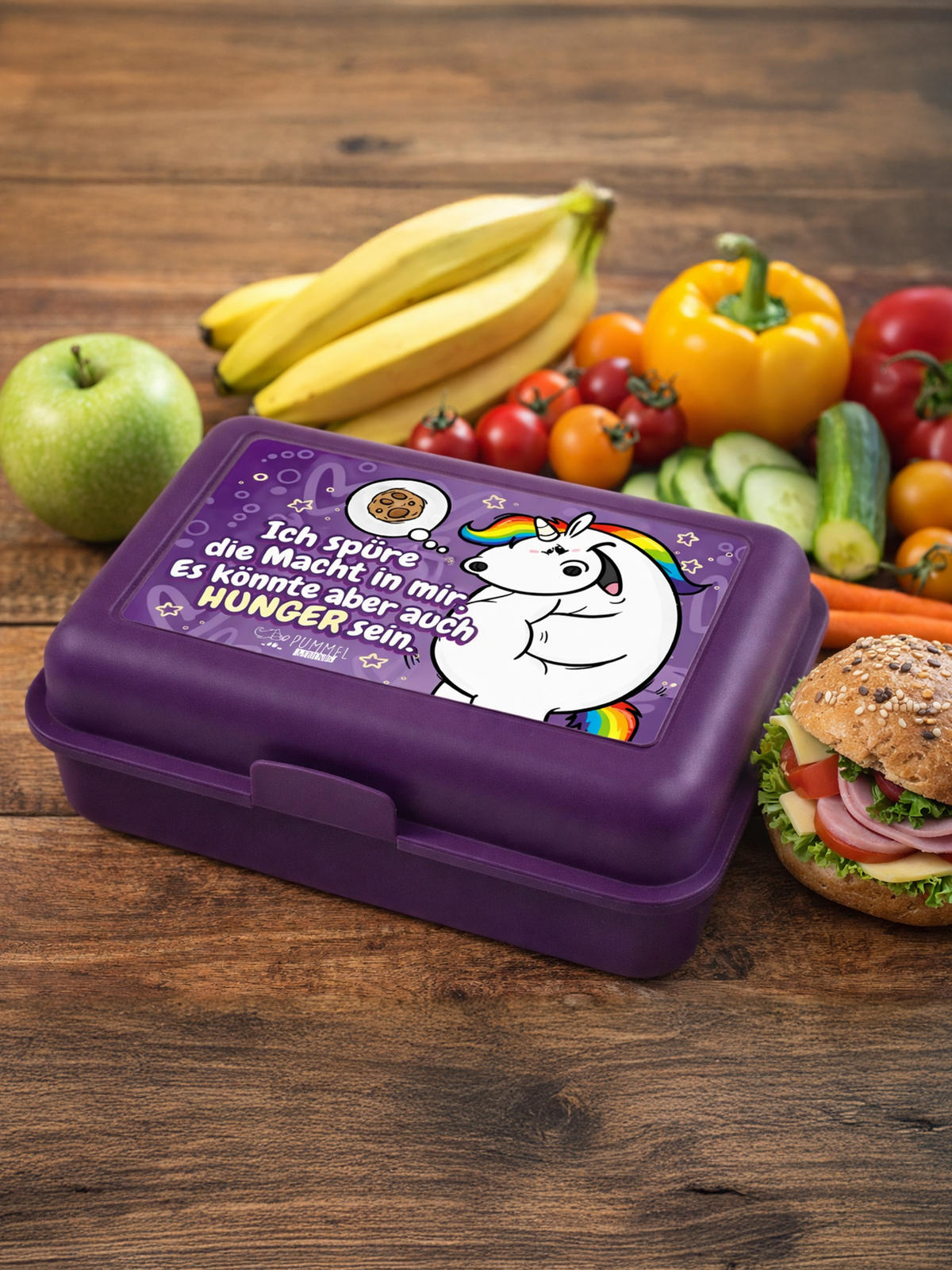 BROTDOSE Pummel & Friends Pummeleinhorn Die Macht in mir Lila 17,5 x 12,8 x 6,9 cm - Lila, Kunststoff (17.5/6.9/12.8cm) - United Labels