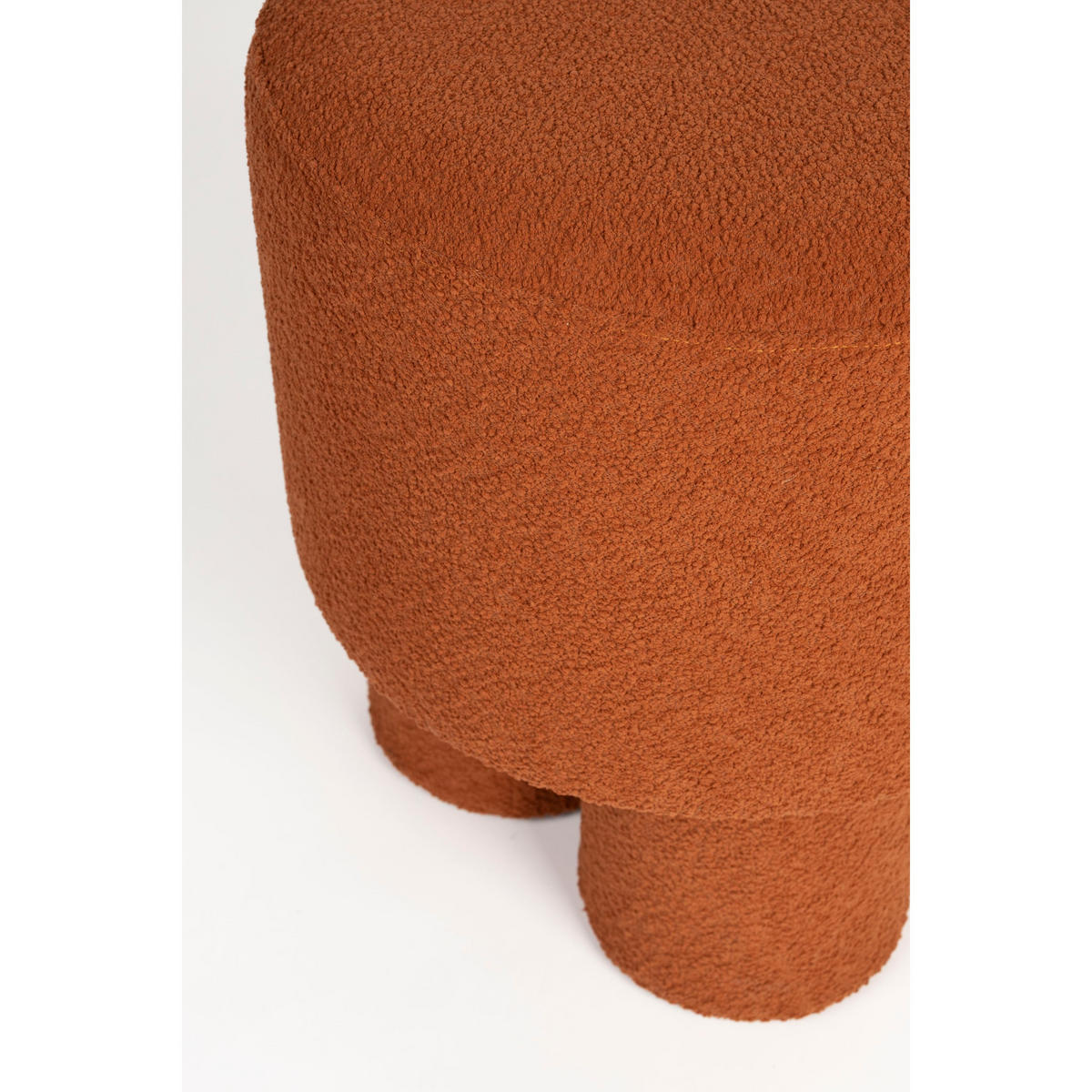 SITZHOCKER Marcos Pouf/ Bouclé Rot/ Braun - Rostfarben/Rot, Textil (40/44/40cm) - Drawer