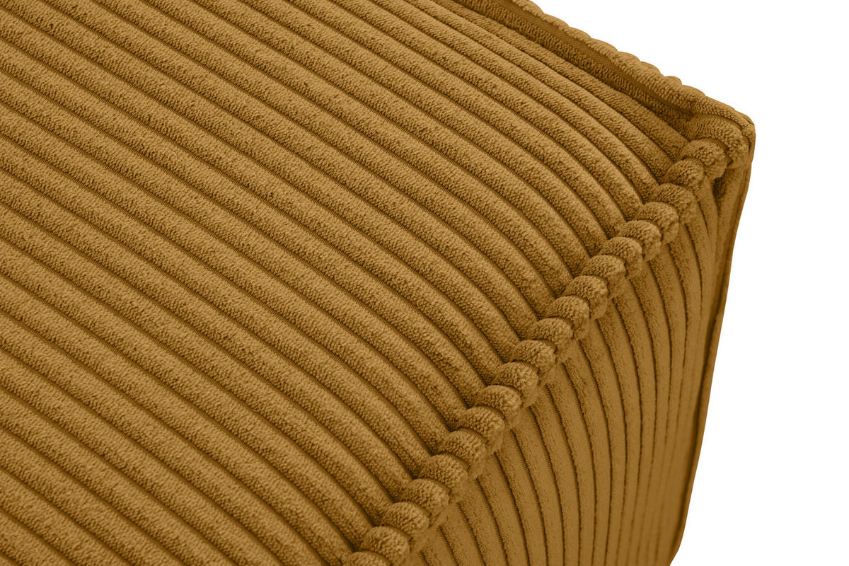 SITZPOUF NAPI gefederte Sitzfläche, gelb - Gelb/Schwarz, Textil (83/45/83cm) - KONSIMO®