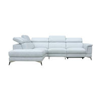 ECKSOFA Planet Echtleder Weiß - Weiß, Leder/Metall (232/256cm)