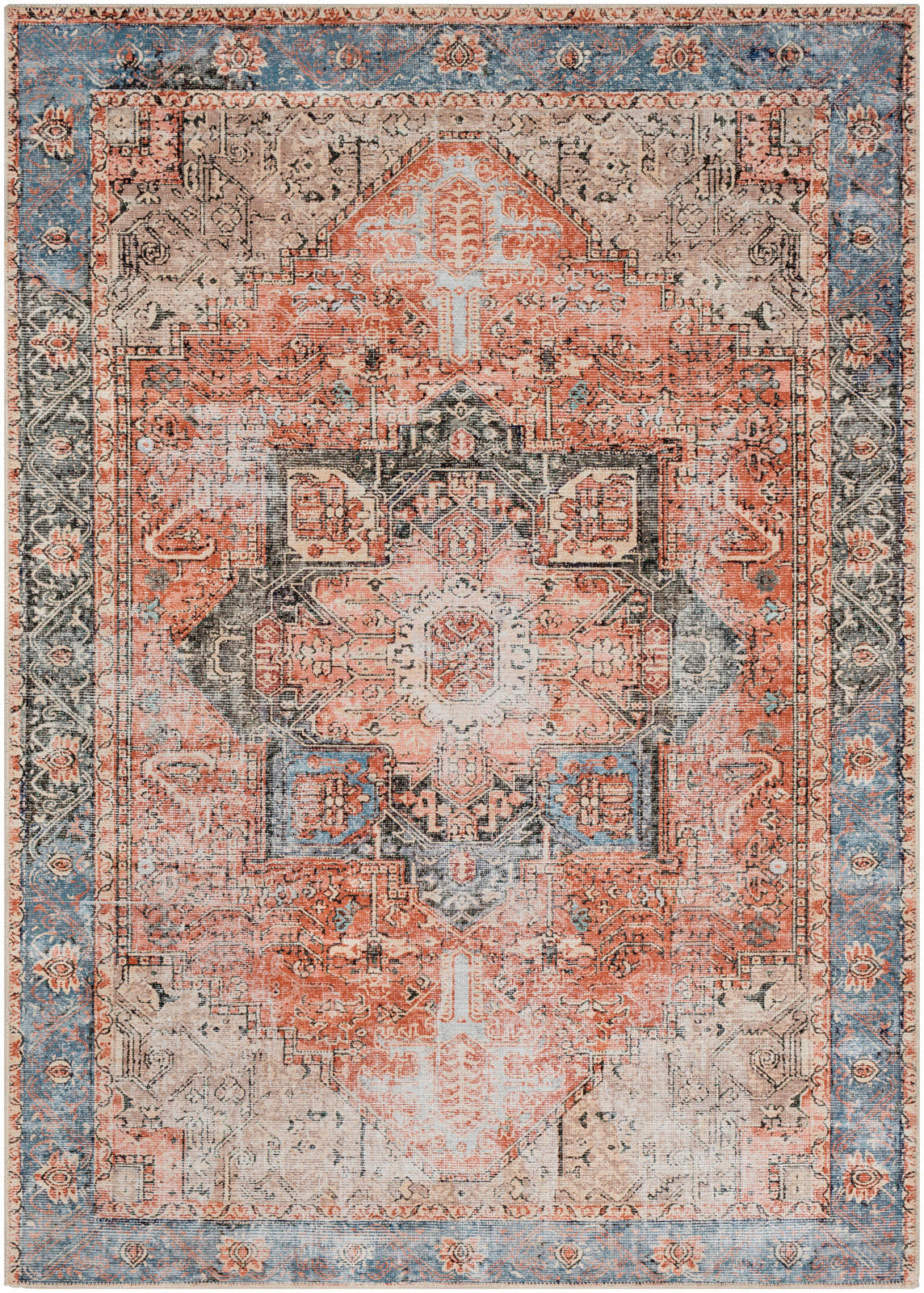 TEPPICH Maschinenwaschbar 160/220 cm Red - Orange, Naturmaterialien/Textil (160/220cm) - LIVABLISS