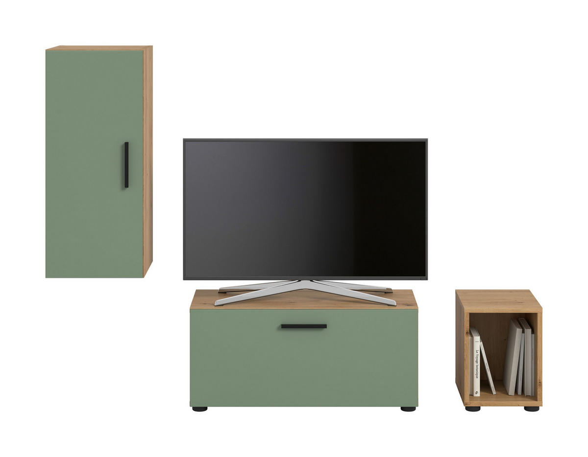 WOHNWAND The One Smoke Green 75/34/34 cm - Braun, Holzwerkstoff (75/34/34cm) - Xonox