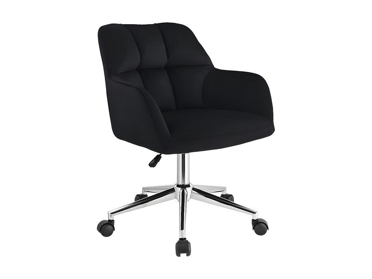 BÜROSTUHL ohne Armlehnen - 59 cm x 60 cm - samt - schwarz Pega - Schwarz, Textil (59/86/60cm) - Vente-Unique