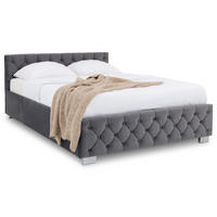 POLSTERBETT NURI 140x200 cm dunkelgrau - Dunkelgrau, Textil (140/200cm) - IDIMEX