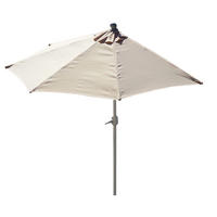SONNENSCHIRM HALBRUND UV 50+ Cremeweiß - Weiß, Textil (285/145cm) - MCW