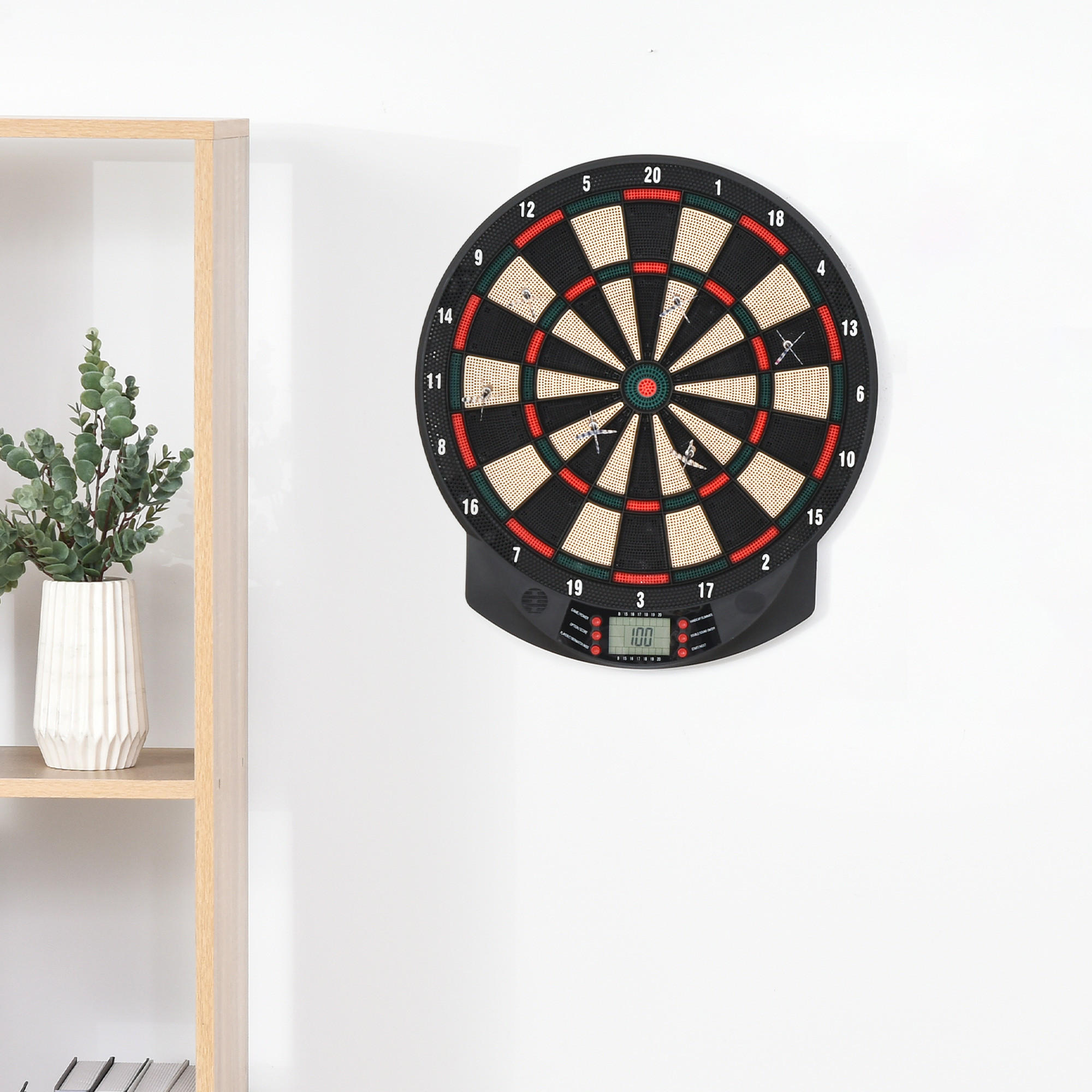 ELEKTRONISCHE Dartscheibe - Schwarz, Kunststoff (39.5/2.2/44cm) - HOMCOM