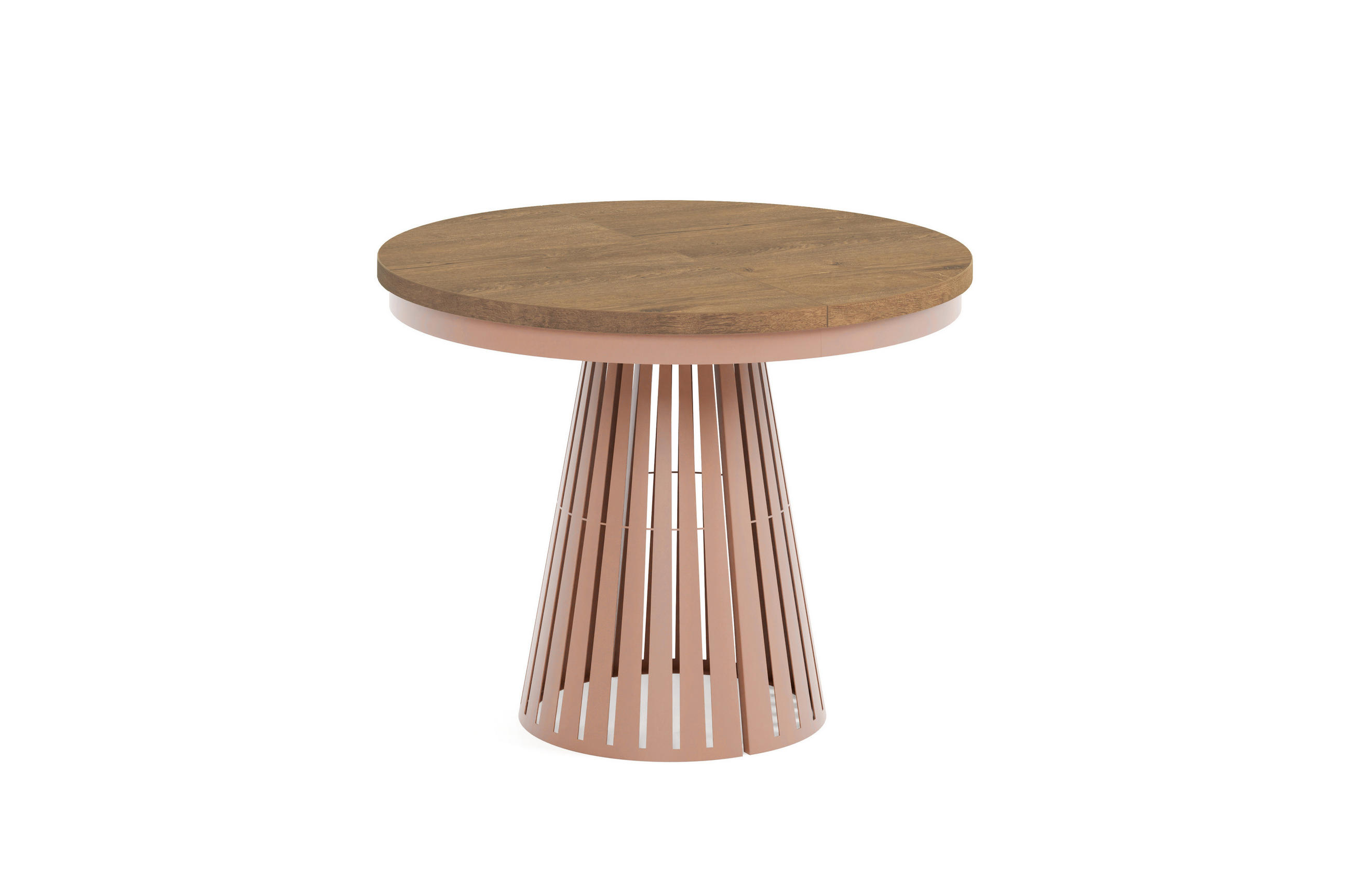 ESSTISCH Cone Bis - Dunkelbraun/Kupferfarben, Holzwerkstoff/Metall (120/100/76cm) - Meblini