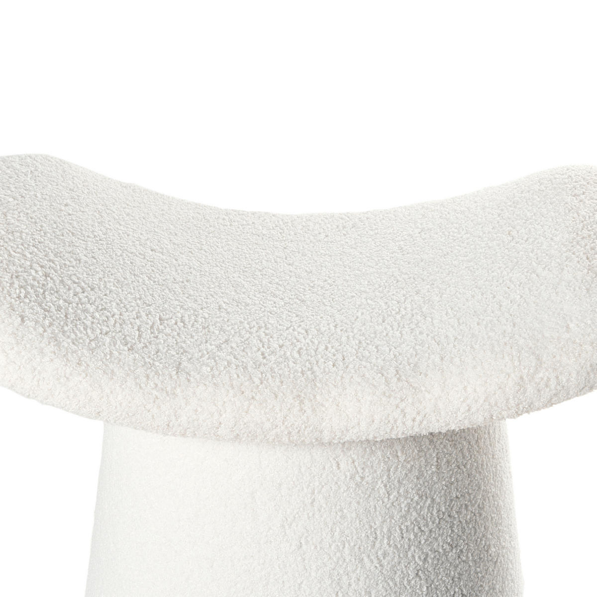 POUF Cremeweiß Riddle - Weiß, Textil (57/46/38cm) - Beliani