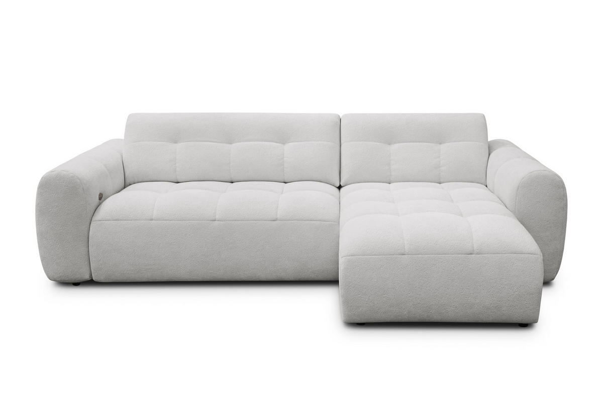 ECKSOFA LUMERO 4-Sitzer RECHTS, hellgrau - Hellgrau/Schwarz, Holz/Textil (275/166cm) - Courtois Laville