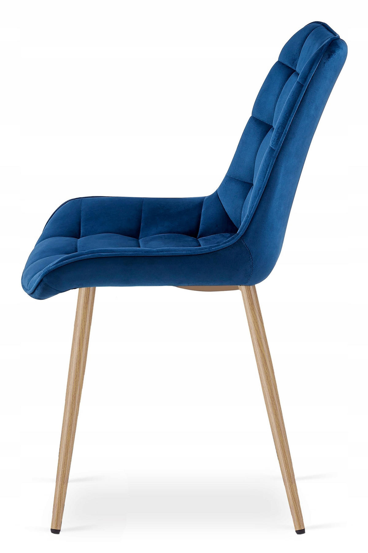 STUHL Samt Dunkelblau 54x60 cm BERA Einfacher Selbstaufbau - Blau, Textil (54/52/60cm)