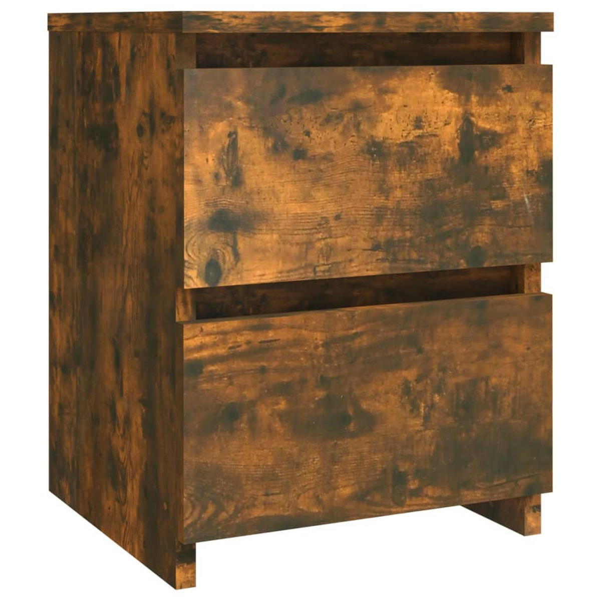 NACHTTISCH 2-teilig mit 2 Schubladen 30/30/40 cm aus Holzwerkstoff in Räuchereiche Dekor - Dunkelbraun/Weiß, Holz (30/40/30cm) - vidaXL