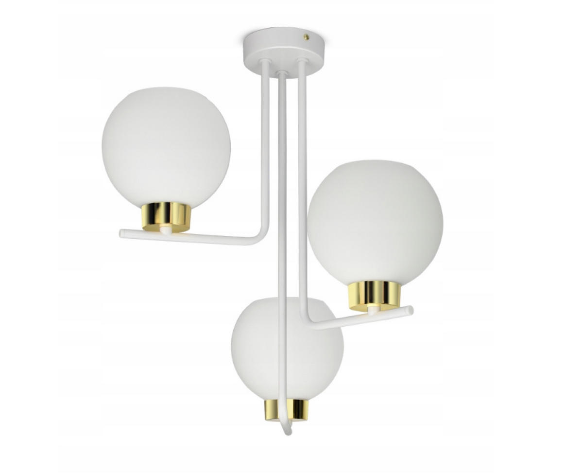 DECKENLEUCHTE GOLDGLAS - Goldfarben/Weiß, Glas/Metall (40/40/46cm) - kiki design