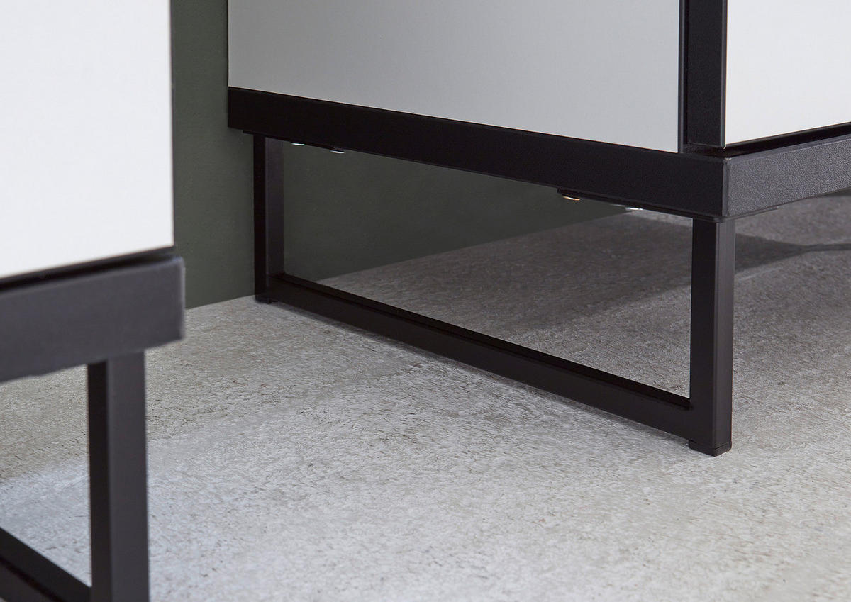 HOCHSCHRANK - Spanplatte - Schwarz/Weiß, Holzwerkstoff/Metall (30/162/31cm) - home24