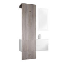 GARDEROBE Carlton Paneel in Eiche Nordic - Silbereichenfarben, Holzwerkstoff (105/193/35cm) - Vladon