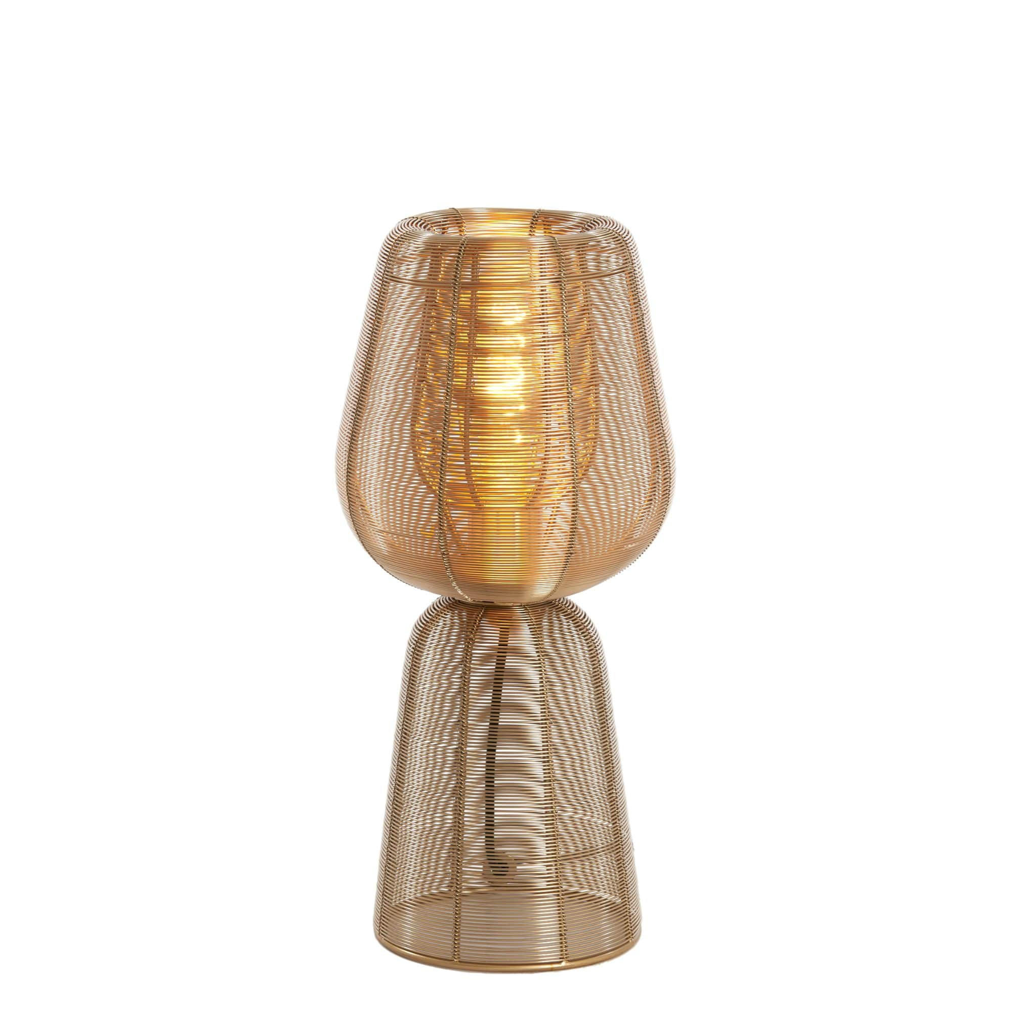 TISCHLAMPE ABOSO Gold 18/18/42 cm - Goldfarben, Metall (18/18/42cm) - Light & Living