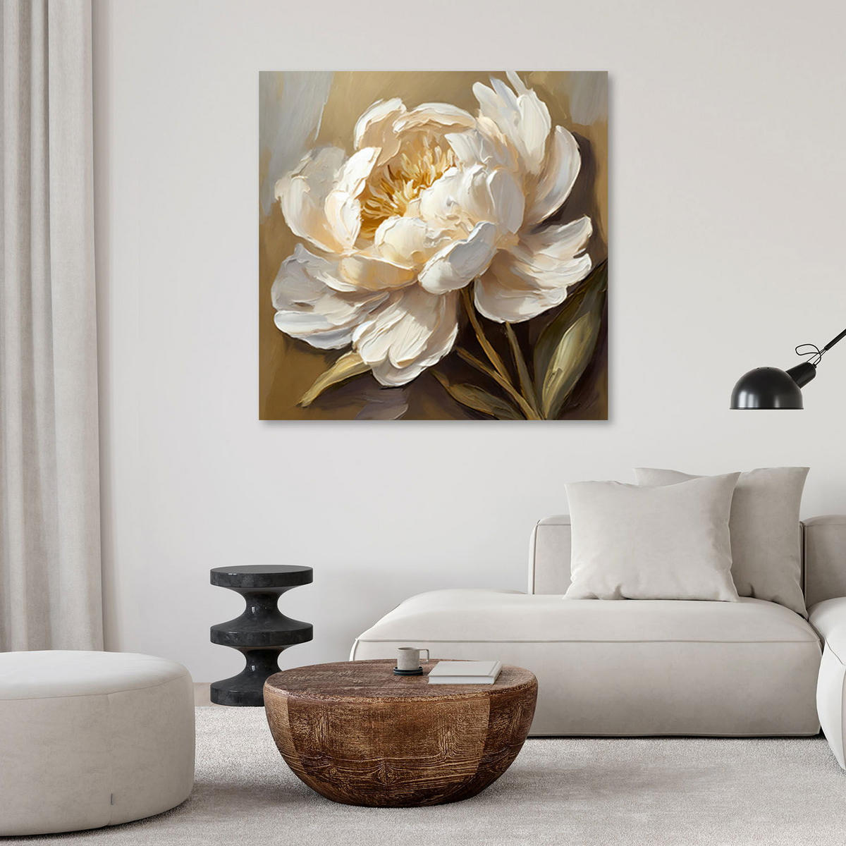 KUNSTDRUCK Beige 40/40 cm - Beige, Textil (40/40cm) - KUNSTLOFT