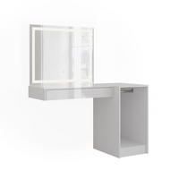 SCHMINKTISCH Sherry Weiß/Weiß Hochglanz 120 cm 3 Teile - Weiß Hochglanz, Holzwerkstoff (120/76/50.1cm) - Vicco