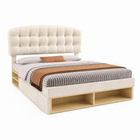 POLSTERBETT mit Schubladen und Lattenrost 140x200 cm Samt Beige - Beige, Metall (140/200cm) - Meubliv