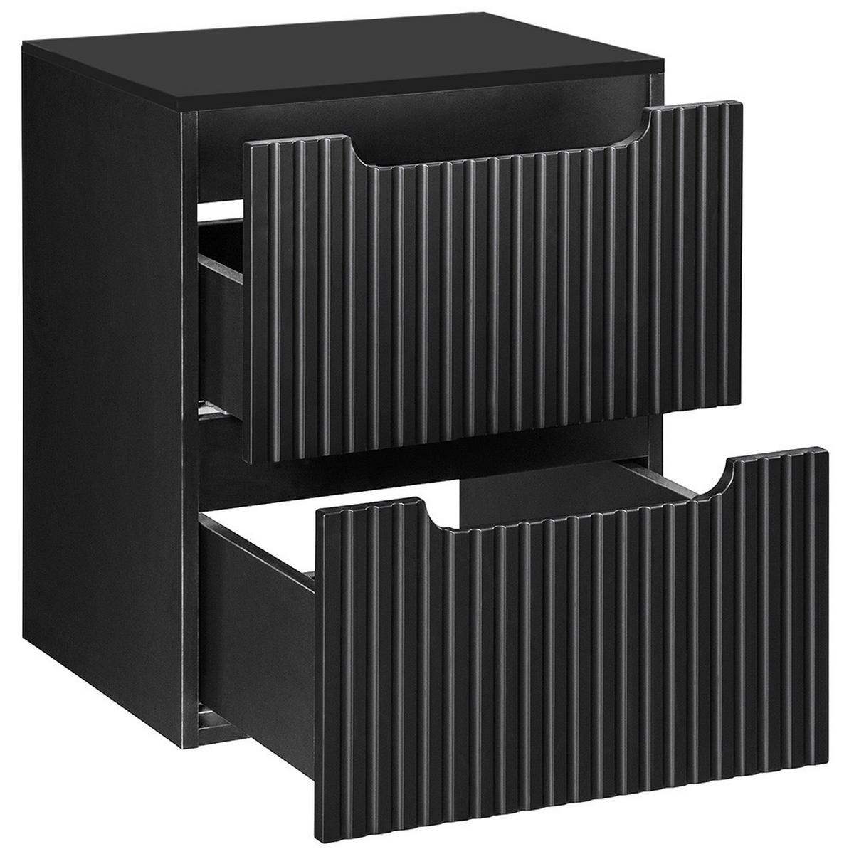 WASCHBECKENSCHRANK Newport-56 - Schwarz, Holzwerkstoff (50/60/40cm) - Lomado