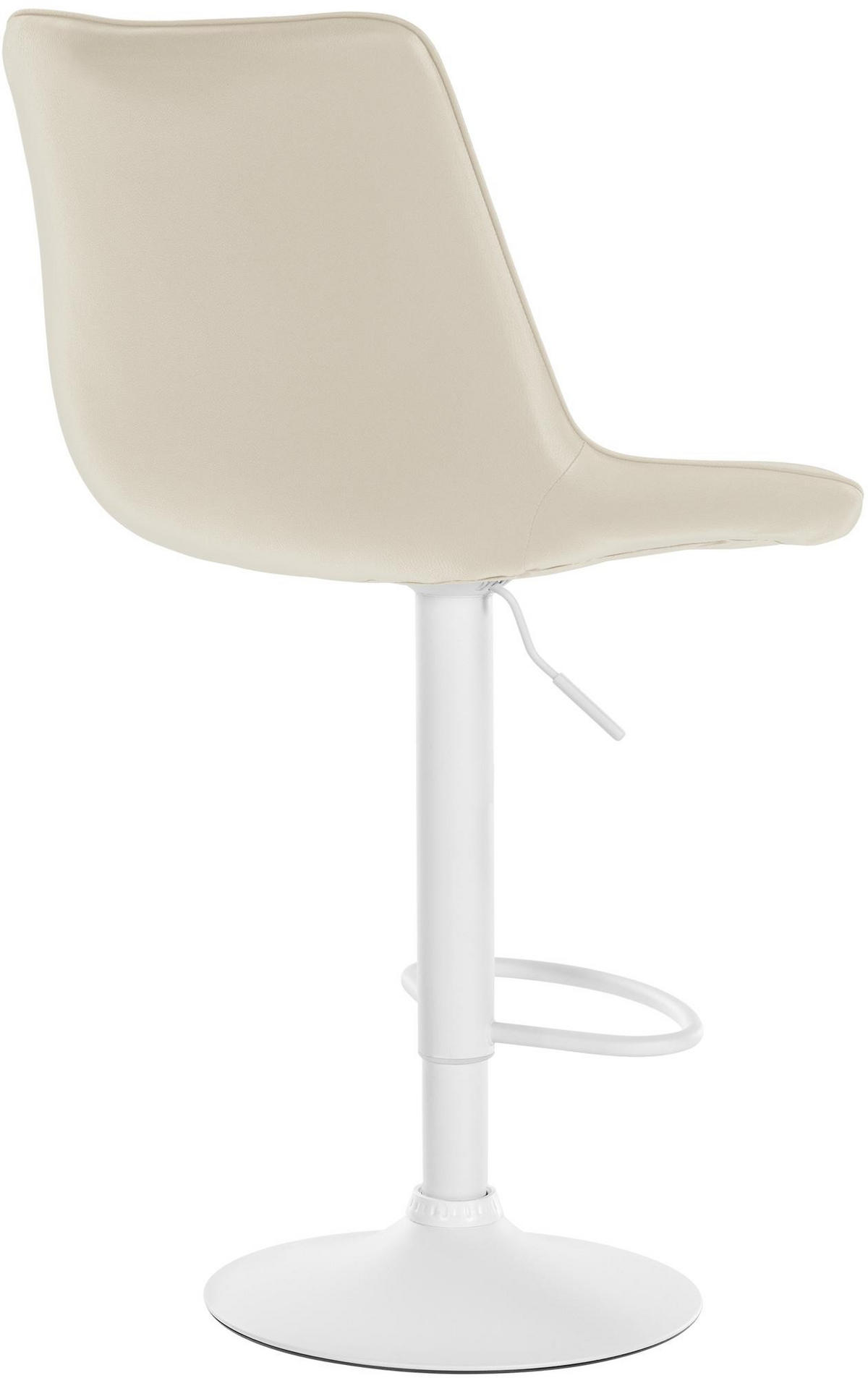 BARHOCKER RIO Creme Kunstleder Weiß - Creme, Leder/Metall (49.5/91/50cm) - DELUKE