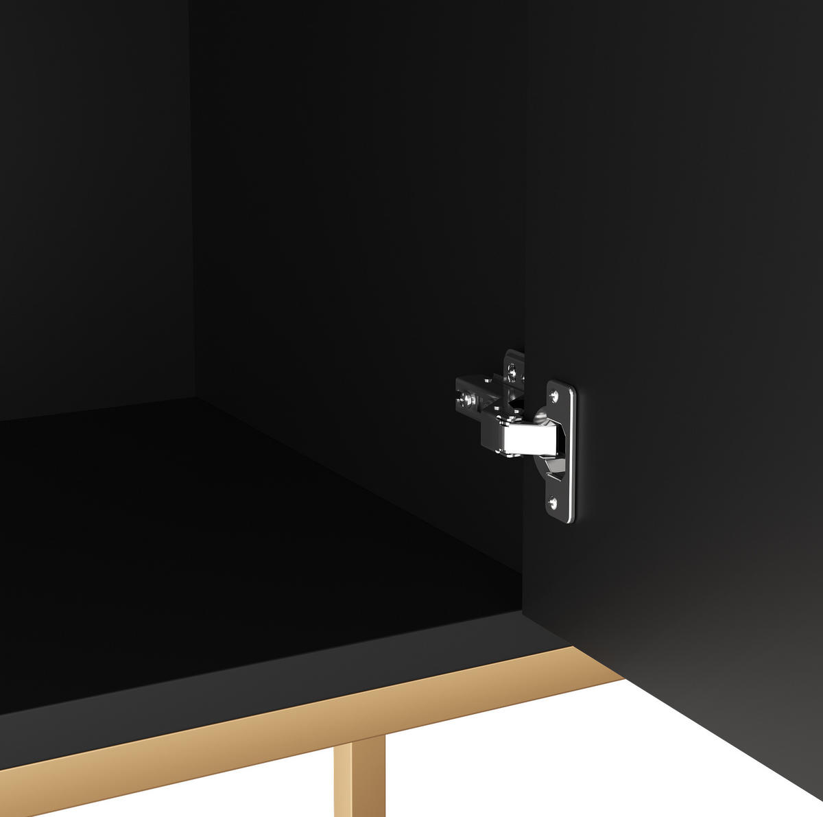 KOMMODE aus MDF & Spanplatte 162x40x80cm in Schwarz - Schwarz, Holzwerkstoff (162/80/40cm) - Modfu