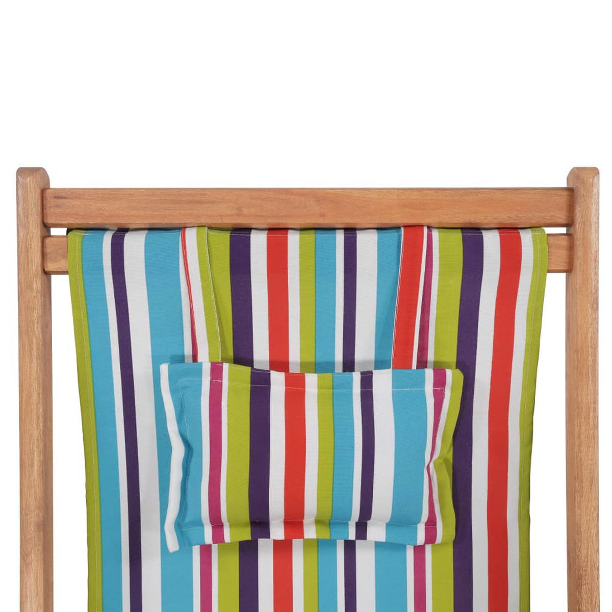 STRANDSTUHL Klappbar Stoff Und Massivholz Mehrfarbig - Multicolor, Holz (60/95/127cm) - vidaXL