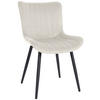 STUHL Samt creme - Creme/Schwarz, Textil/Metall (50/81/61cm) - CLP