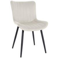 STUHL Samt creme - Creme/Schwarz, Textil/Metall (50/81/61cm) - CLP