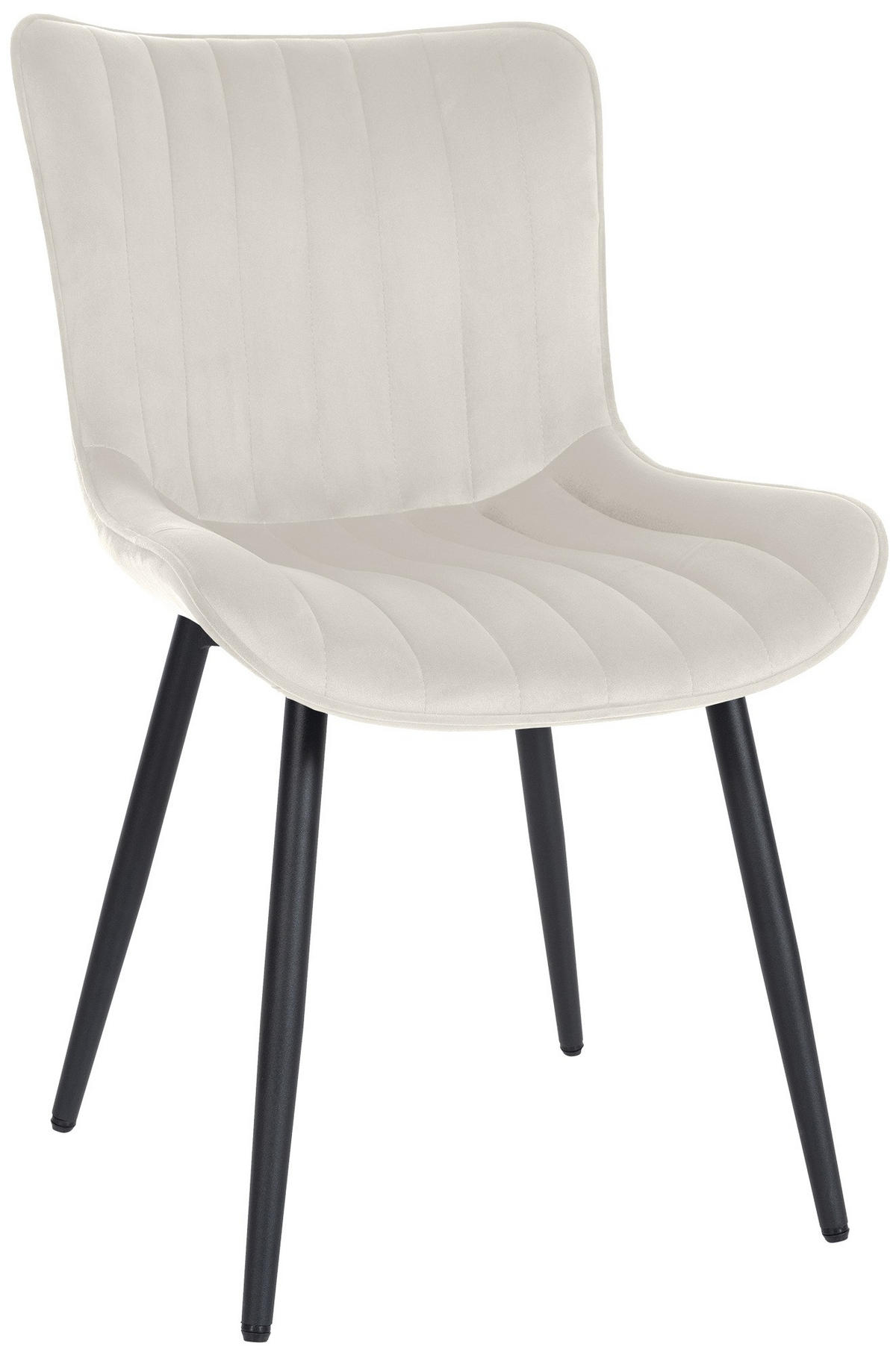 STUHL Samt creme - Creme/Schwarz, Textil/Metall (50/81/61cm) - CLP