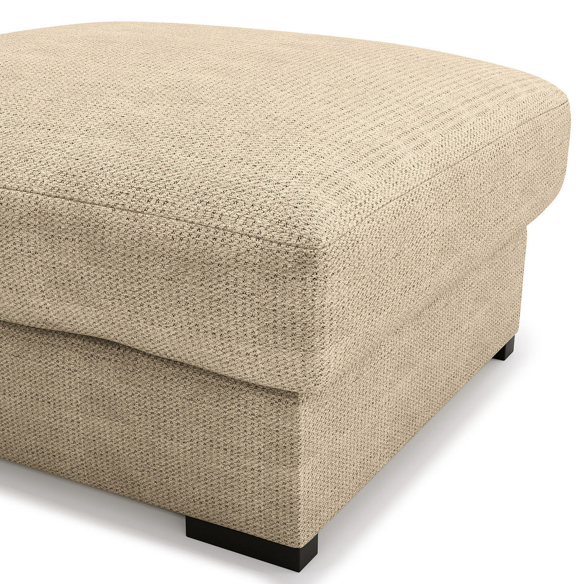 POLSTERHOCKER - Beige/Schwarz, Kunststoff/Textil (92/42/92cm) - home24