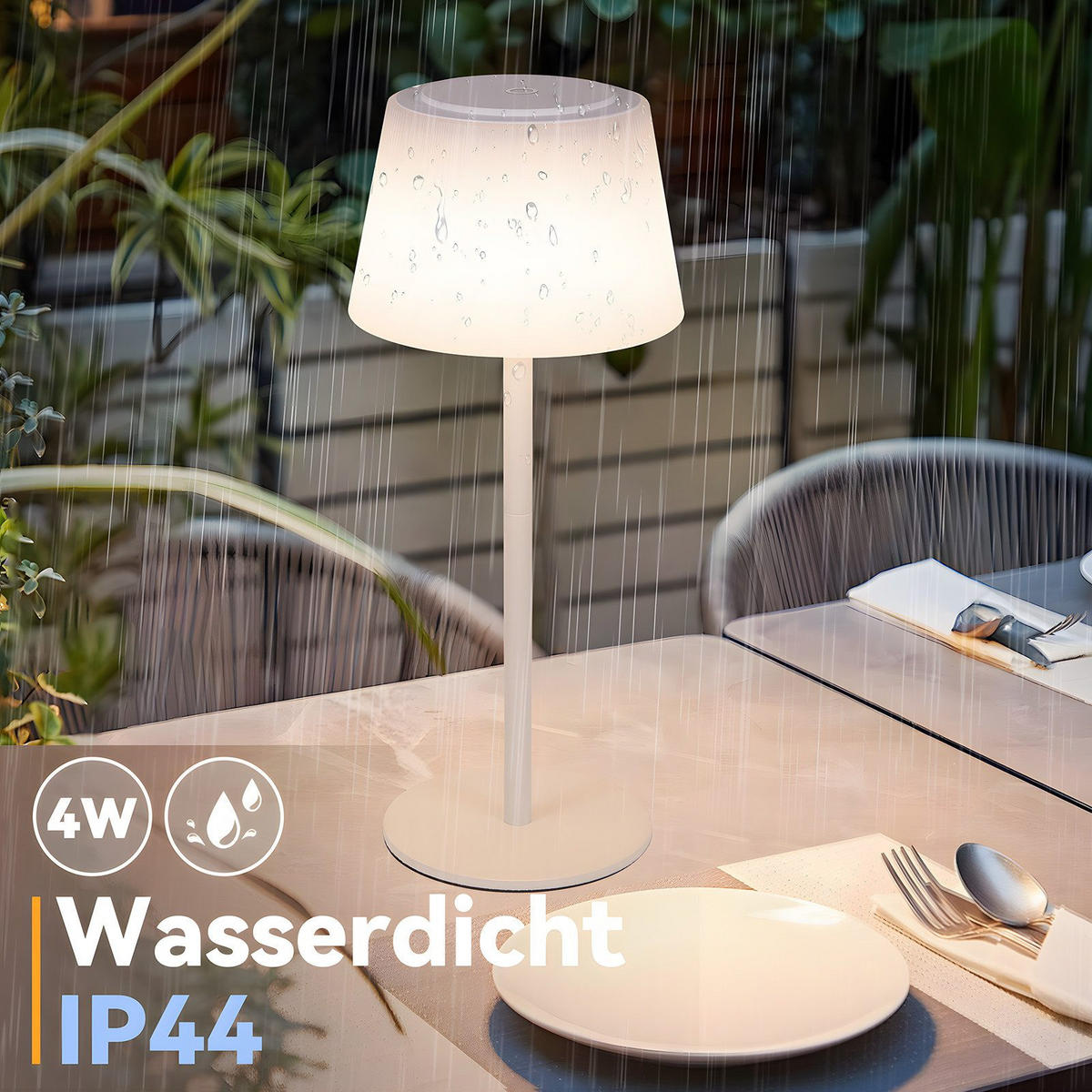 LED stolní lampa Abdank 13/13/30,5cm - bílá, plast (13/13/30.5cm) - Nettlife