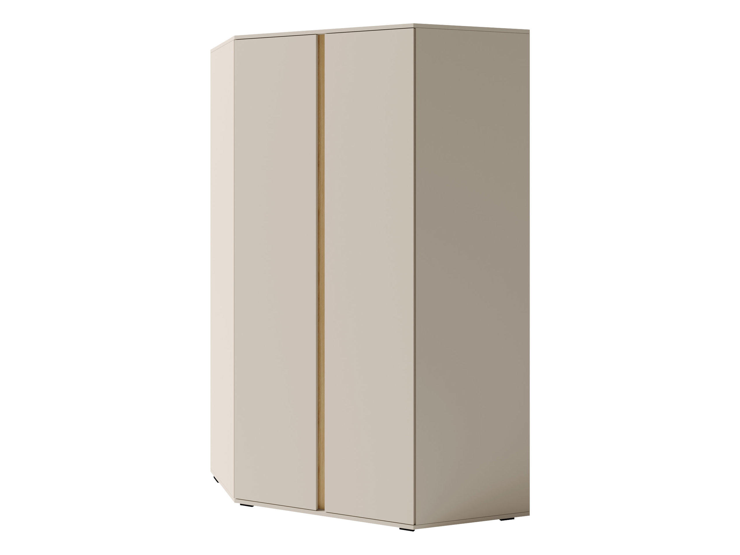 ECKKLEIDERSCHRANK Luca LC01 - Sandfarben/Schwarz, Holzwerkstoff/Kunststoff (95/195/95cm) - MIRJAN24