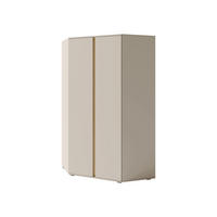 ECKKLEIDERSCHRANK Luca LC01 - Sandfarben/Schwarz, Holzwerkstoff/Kunststoff (95/195/95cm) - MIRJAN24