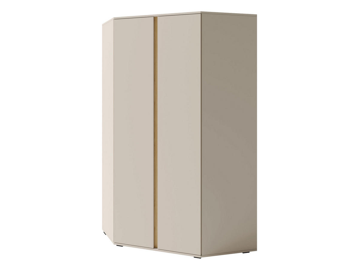 ECKKLEIDERSCHRANK Luca LC01 - Sandfarben/Schwarz, Holzwerkstoff/Kunststoff (95/195/95cm) - MIRJAN24