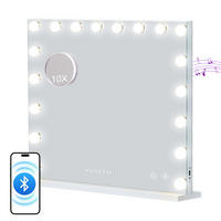 SCHMINKSPIEGEL mit LED-Beleuchtung und Bluetooth weiß 80/58 cm - Weiß, Metall (80/58/3cm) - VANITII