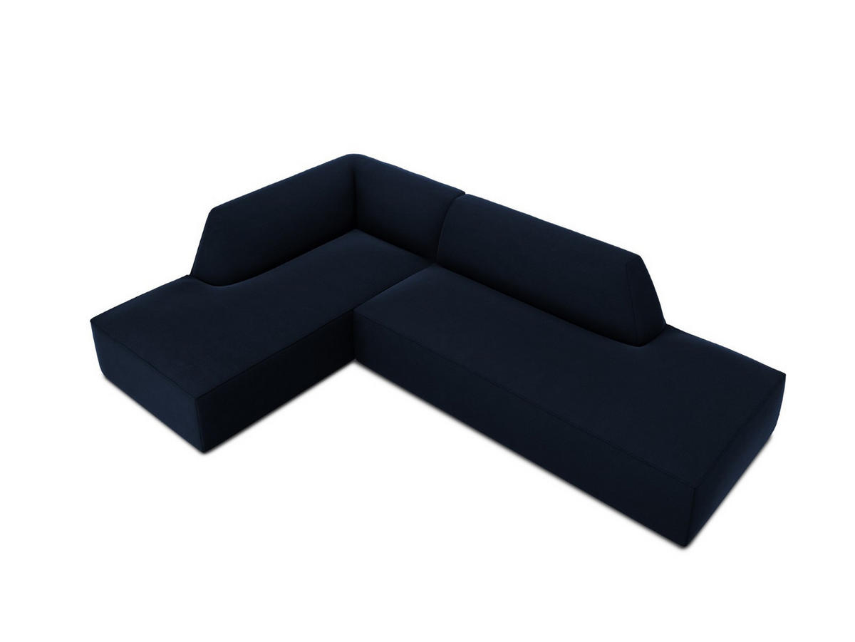 ECKSOFA links Ruby aus Samt königsblau 4 Sitzplätze - Blau, Textil (180/273cm) - Micadoni