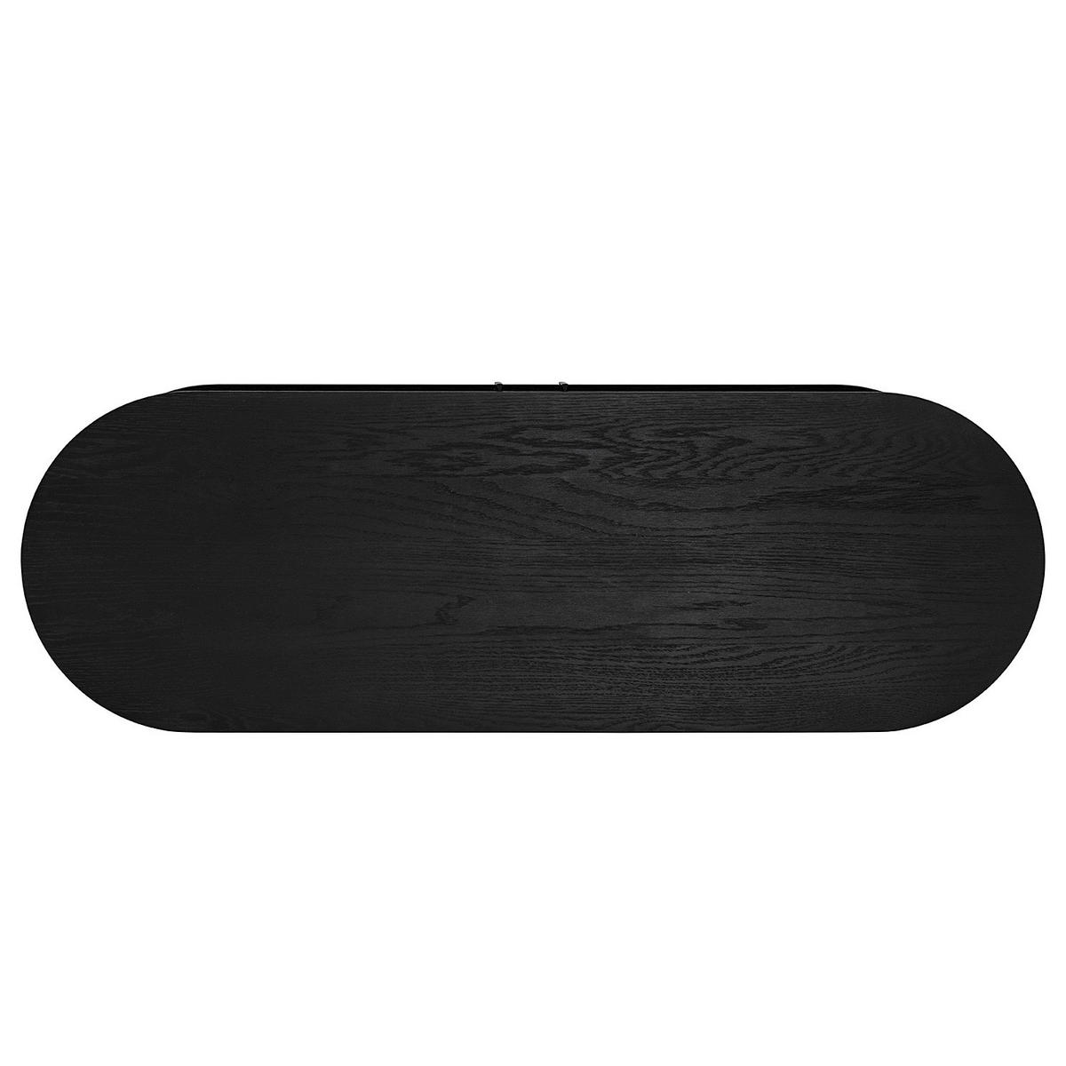 TV-LOWBOARD - MDF / Metall - Eiche - Eichefarben/Schwarz, Holzwerkstoff/Metall (120/55/40cm) - home24